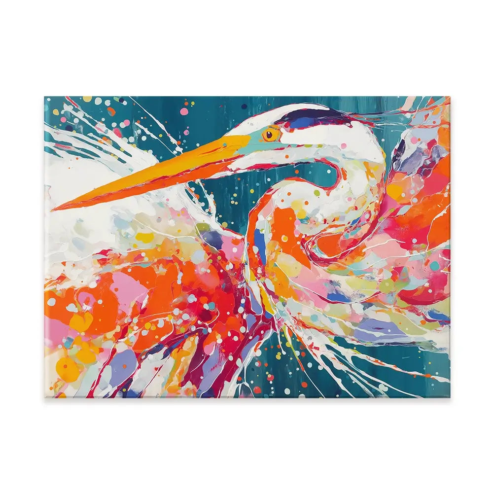 Heron Strike Canvas Print Heron Strike Canvas Print wall art product Chromatic Storm Studio