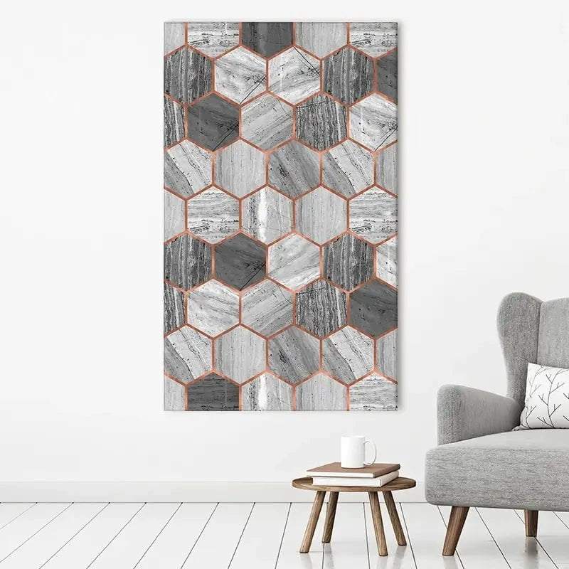 Hexagon Marble Canvas Print Hexagon Marble Canvas Print wall art product Emanuela Carratoni - Independent