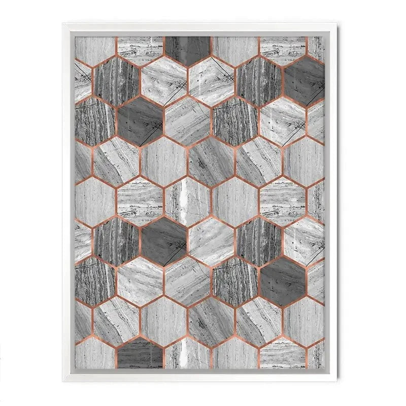 Hexagon Marble Canvas Print Hexagon Marble Canvas Print wall art product Emanuela Carratoni - Independent