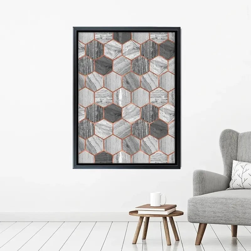 Hexagon Marble Canvas Print Hexagon Marble Canvas Print wall art product Emanuela Carratoni - Independent