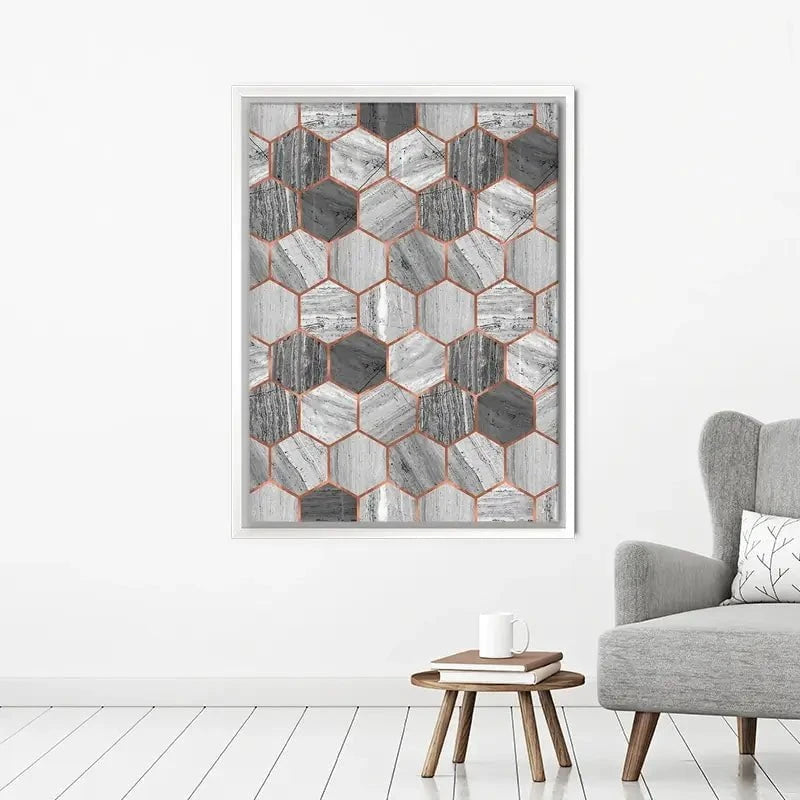 Hexagon Marble Canvas Print Hexagon Marble Canvas Print wall art product Emanuela Carratoni - Independent