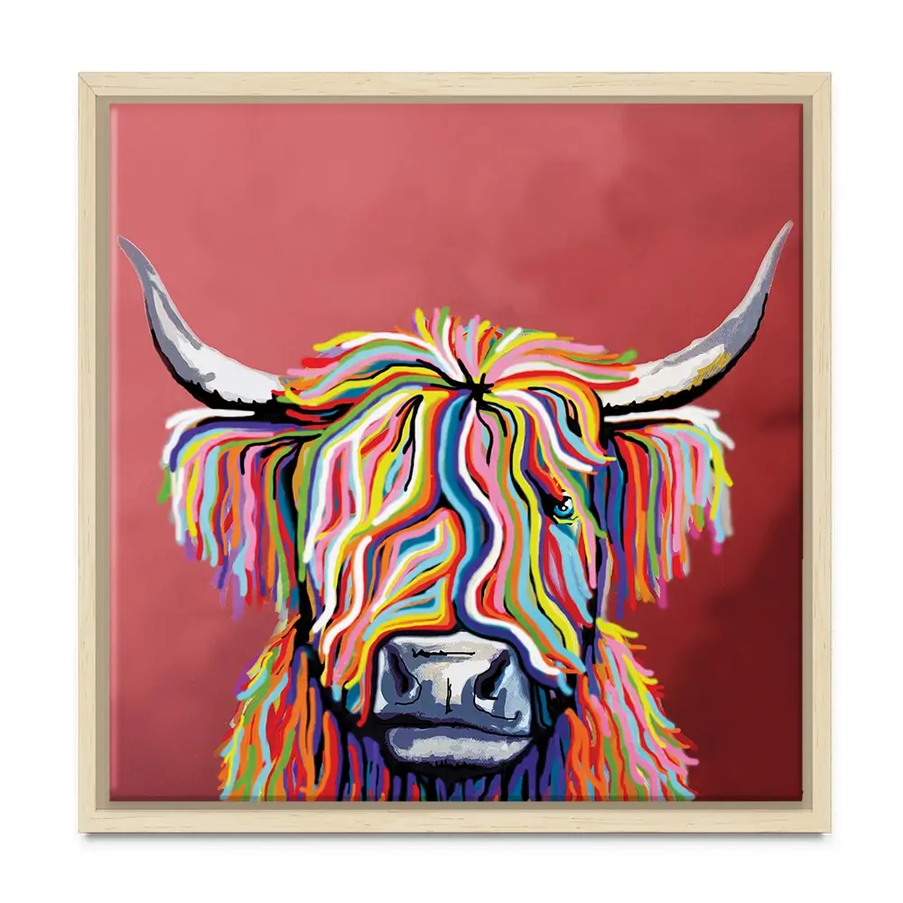 Highland Coo Square Canvas Print Highland Coo Square Canvas Print wall art product Art Print Shop