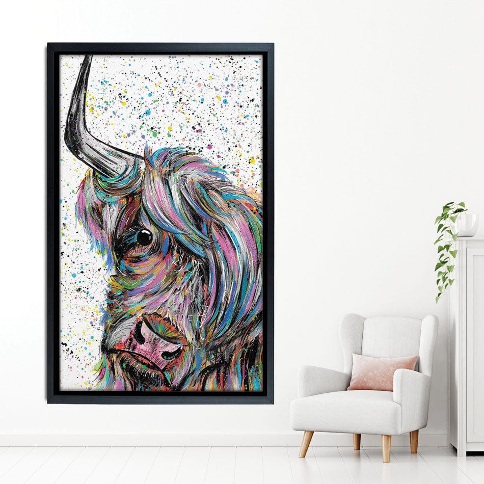 Highland Cow Annie Canvas Print wall art product Emma LC Art