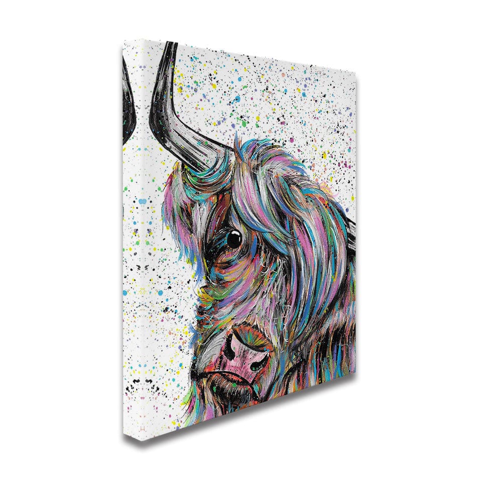 Highland Cow Annie Canvas Print wall art product Emma LC Art