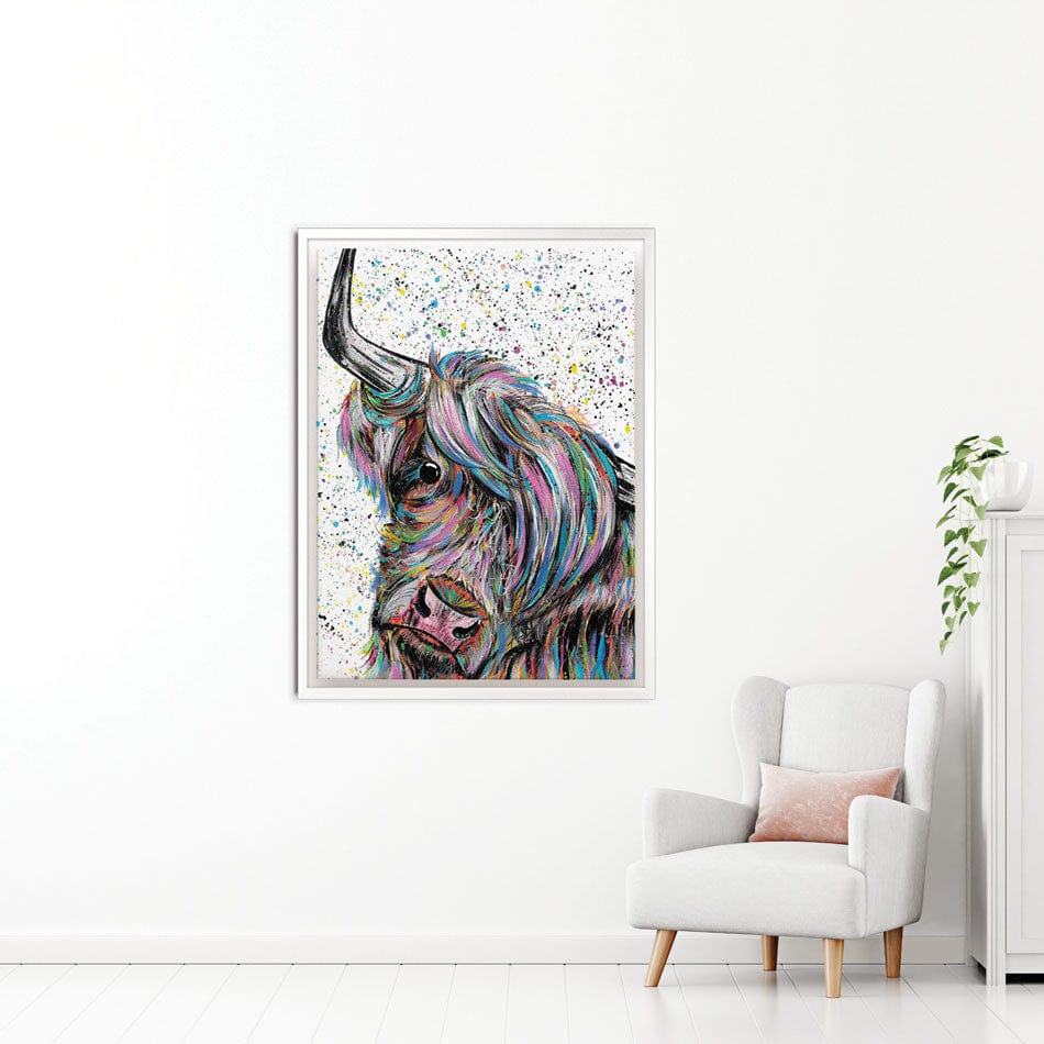 Highland Cow Annie Canvas Print wall art product Emma LC Art