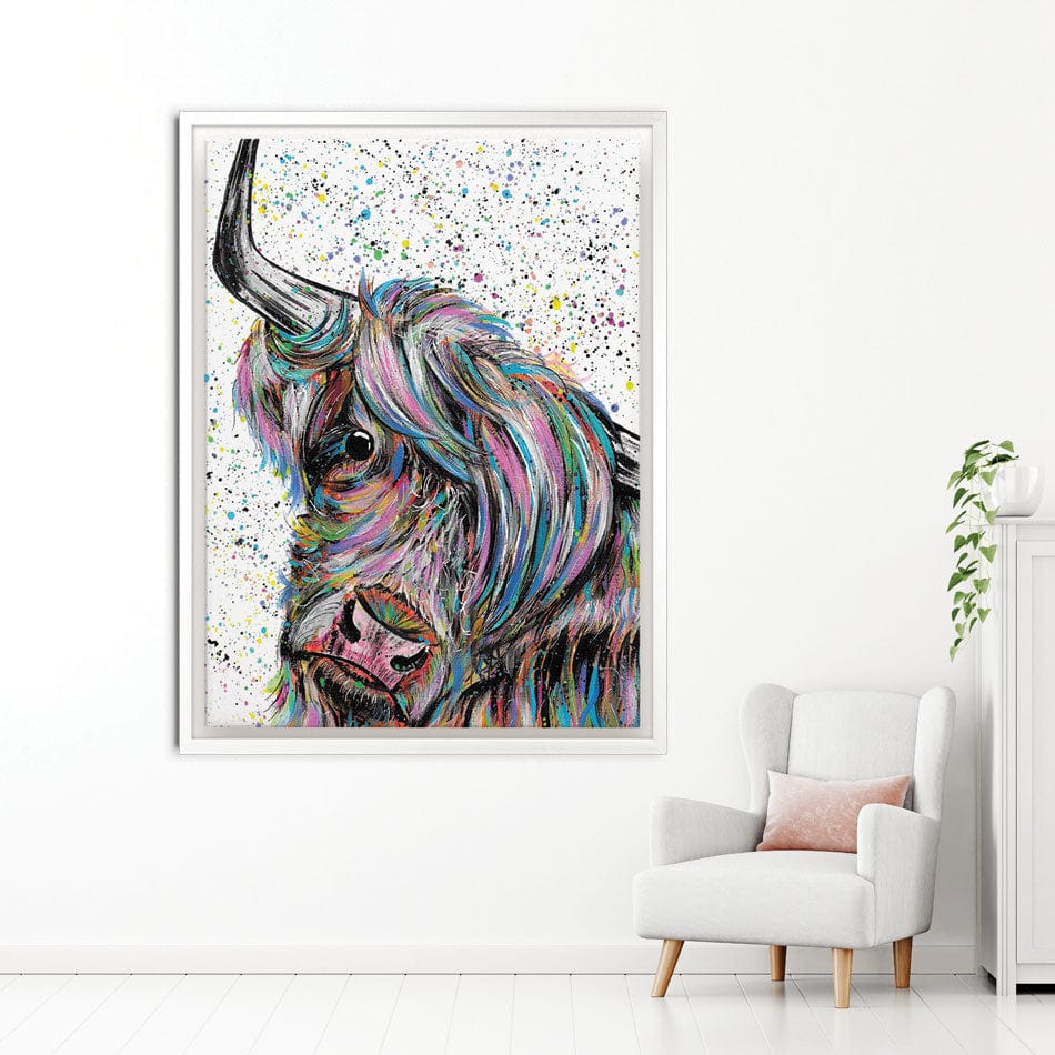 Highland Cow Annie Canvas Print wall art product Emma LC Art