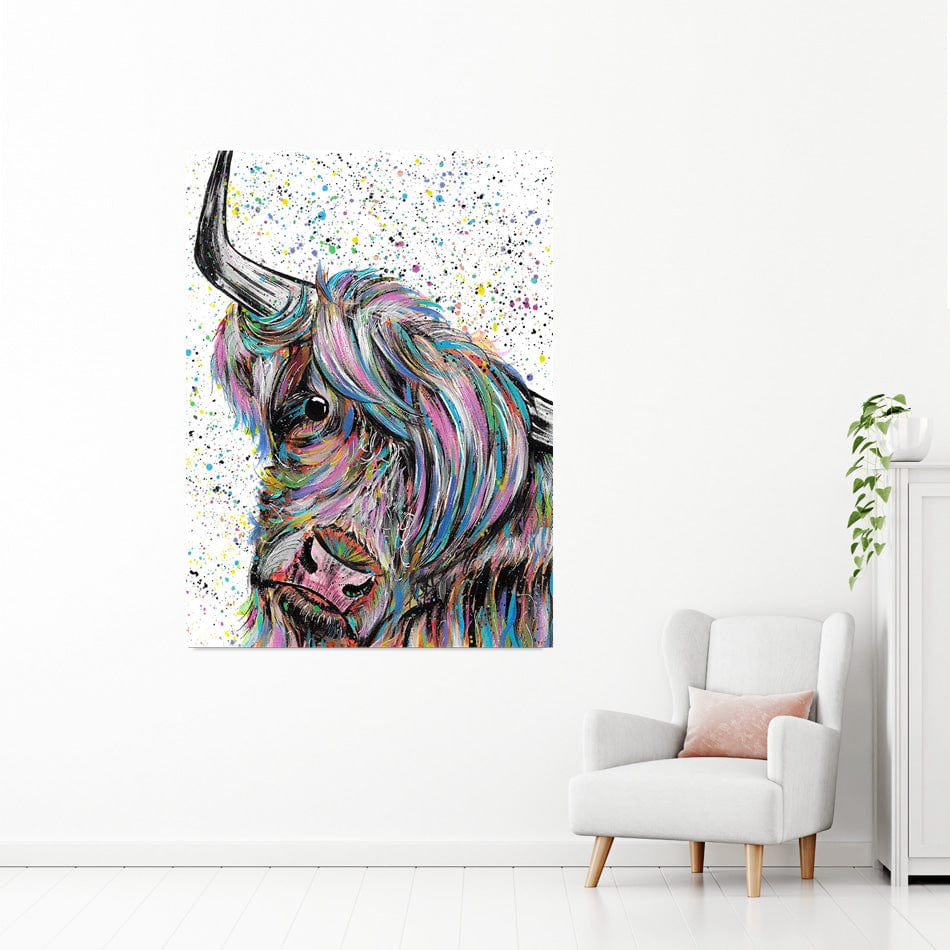 Highland Cow Annie Canvas Print wall art product Emma LC Art