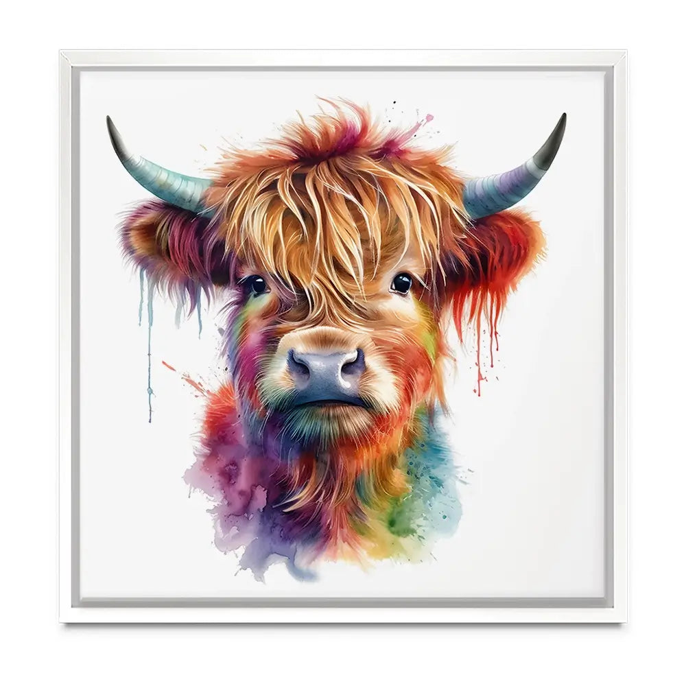 Highland Cow In Colour Oversized Canvas Print Highland Cow In Colour Oversized Canvas Print wall art product Art Print Shop