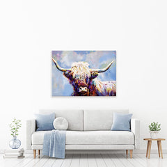 Highland Cow In Winters Serenity Canvas Print wall art product Leon Devenice