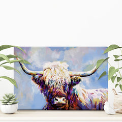 Highland Cow In Winters Serenity Canvas Print wall art product Leon Devenice