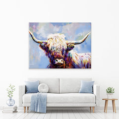 Highland Cow In Winters Serenity Canvas Print wall art product Leon Devenice