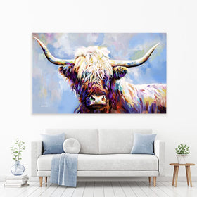 Highland Cow In Winters Serenity Canvas Print wall art product Leon Devenice