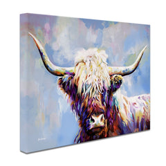 Highland Cow In Winters Serenity Canvas Print wall art product Leon Devenice