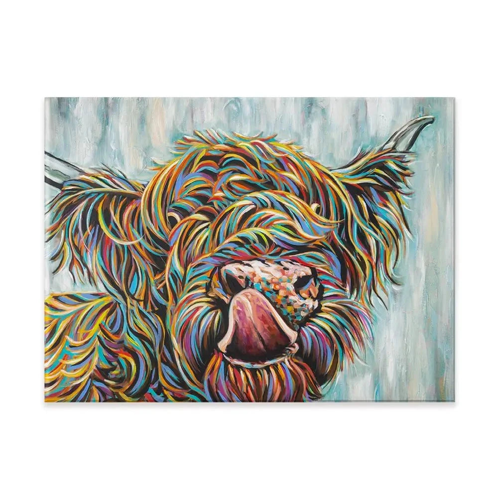 Highland Cow Licking 2 Canvas Print Highland Cow Licking 2 Canvas Print wall art product Carolee Vitaletti