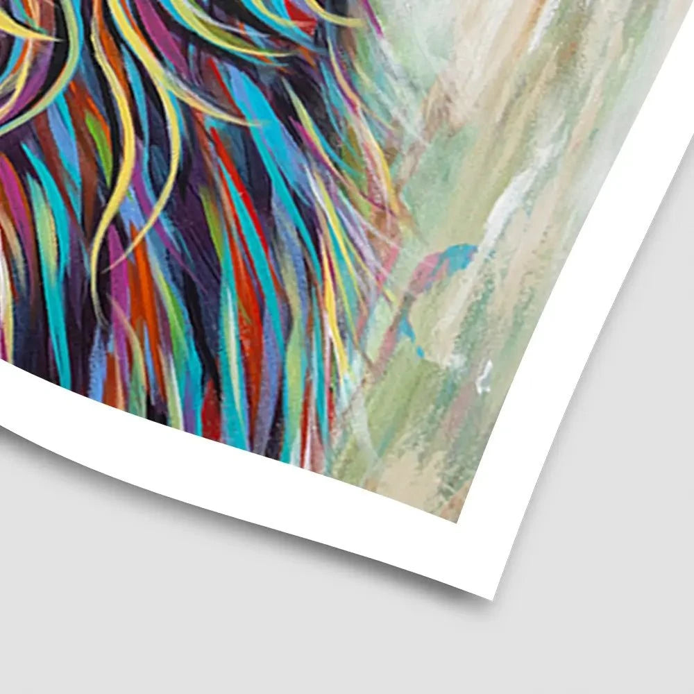 Highland Cow Licking Art Print Highland Cow Licking Art Print wall art product Carolee Vitaletti