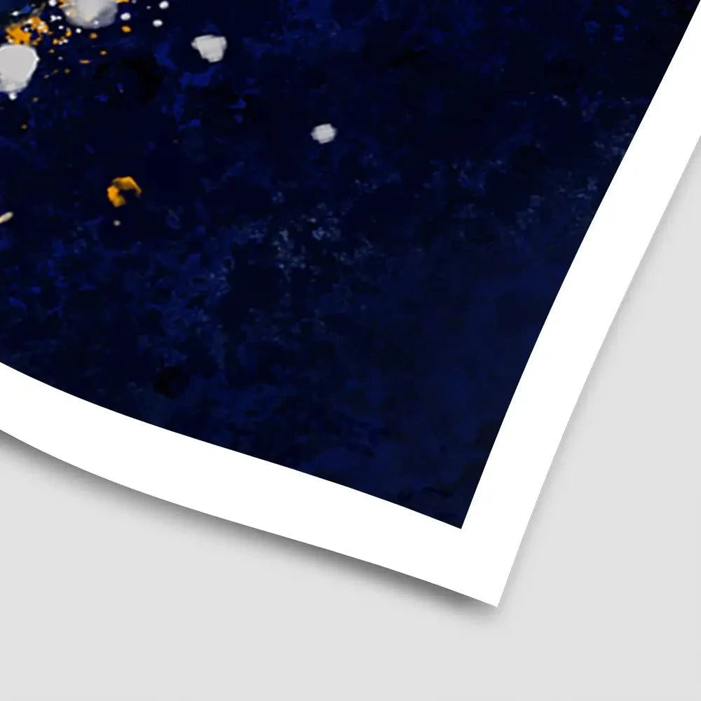 Highland Cow Navy Splash Art Print Highland Cow Navy Splash Art Print wall art product D Mosconi