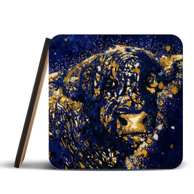 Highland Cow Navy Splash Coaster Set Rainbow Soul Tree Coaster Set | Rainbow Soul Tree Art Coasters wall art product Independent