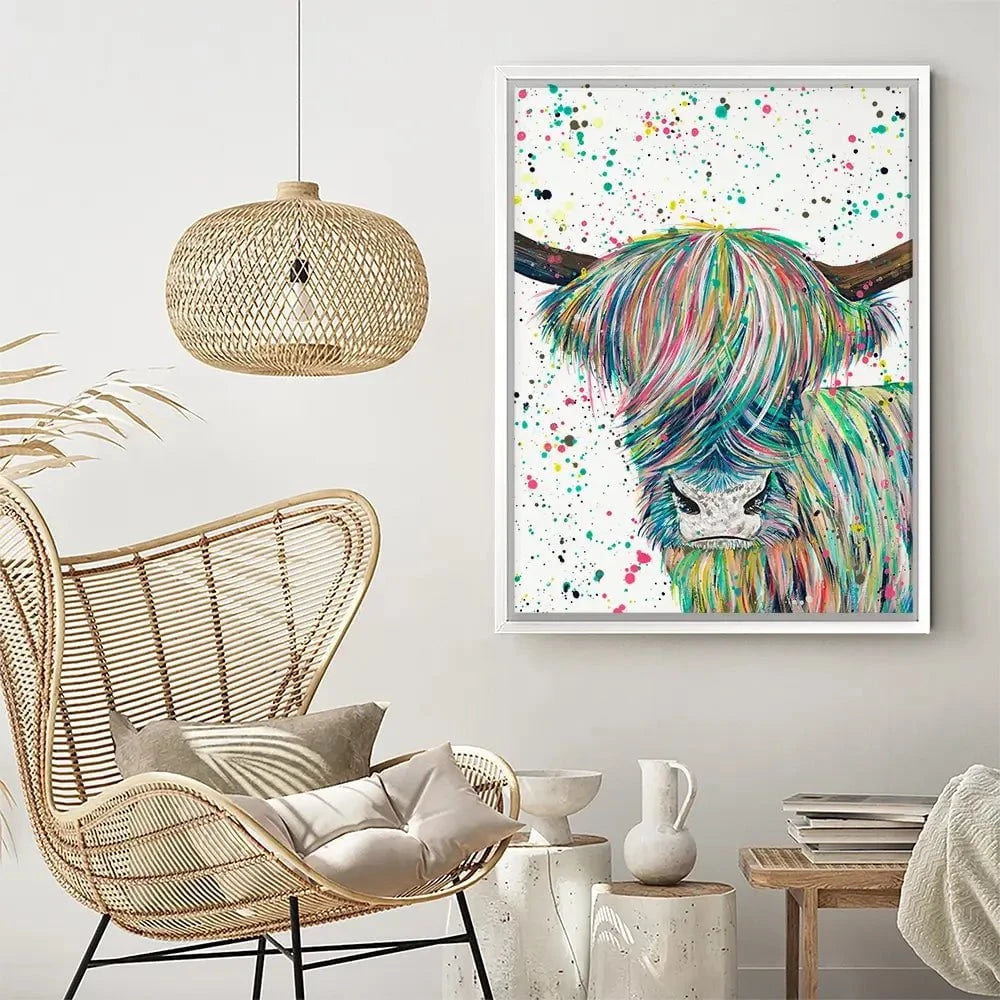 Highland Cow Roland Canvas Print Highland Cow Roland Canvas Print wall art product Emma LC Art
