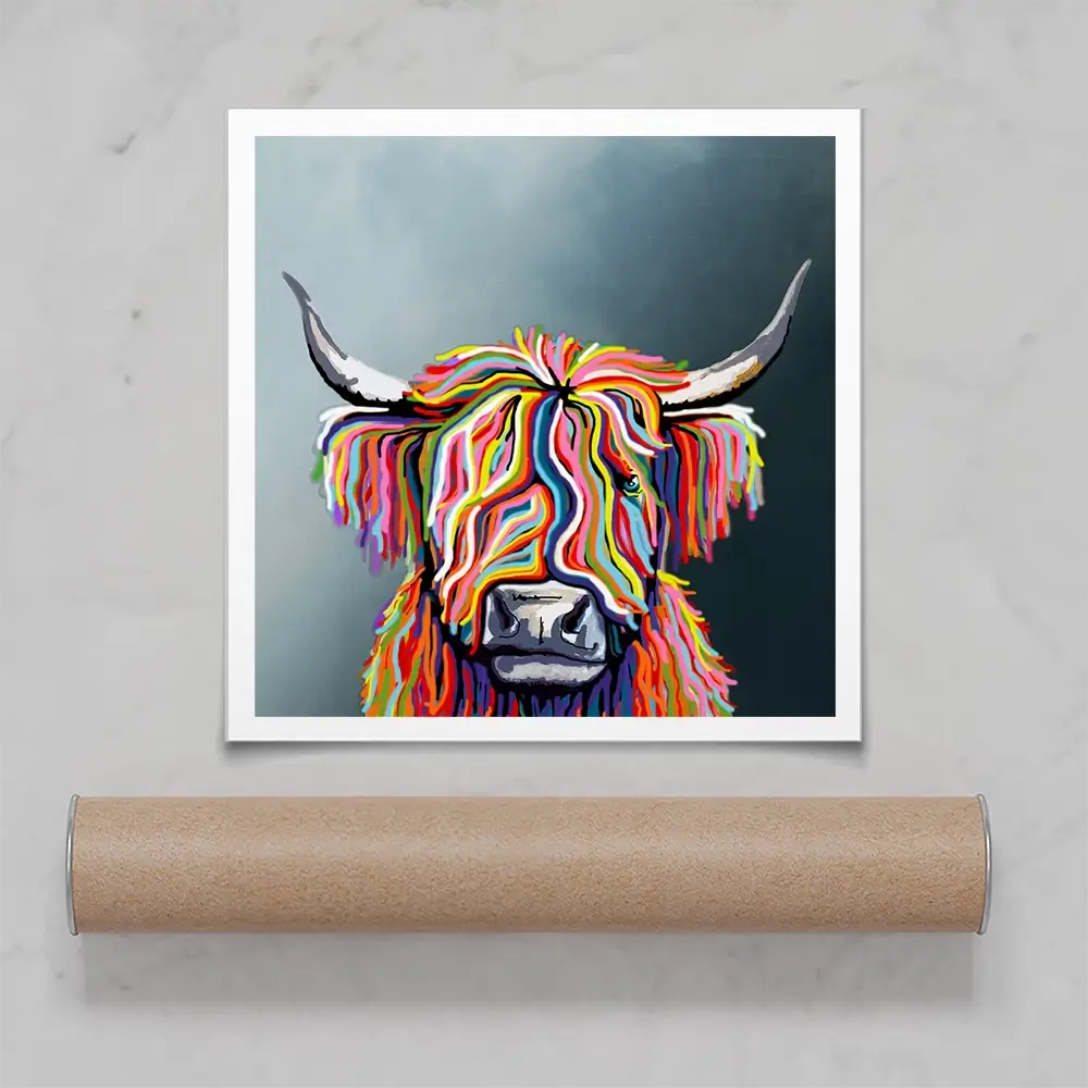 Highland Cow Square Art Print Highland Cow Square Art Print wall art product Independent