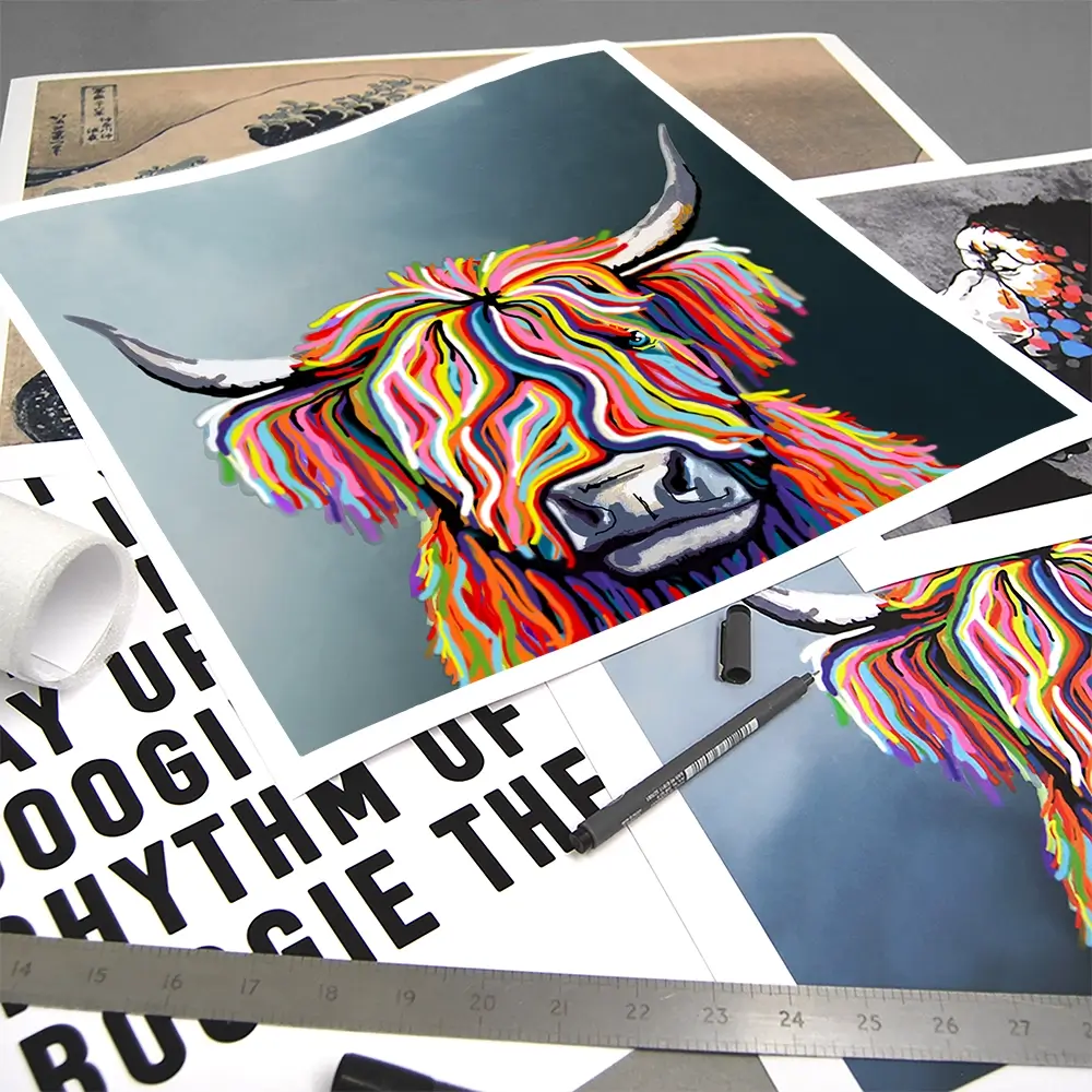 Highland Cow Square Art Print Highland Cow Square Art Print wall art product Independent