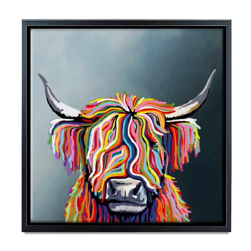 Highland Cow Square Canvas Print Highland Cow Square Canvas Print wall art product Independent