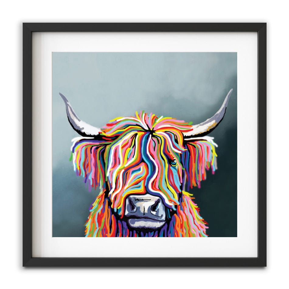 Highland Cow Square Framed Art Print wall art product Independent