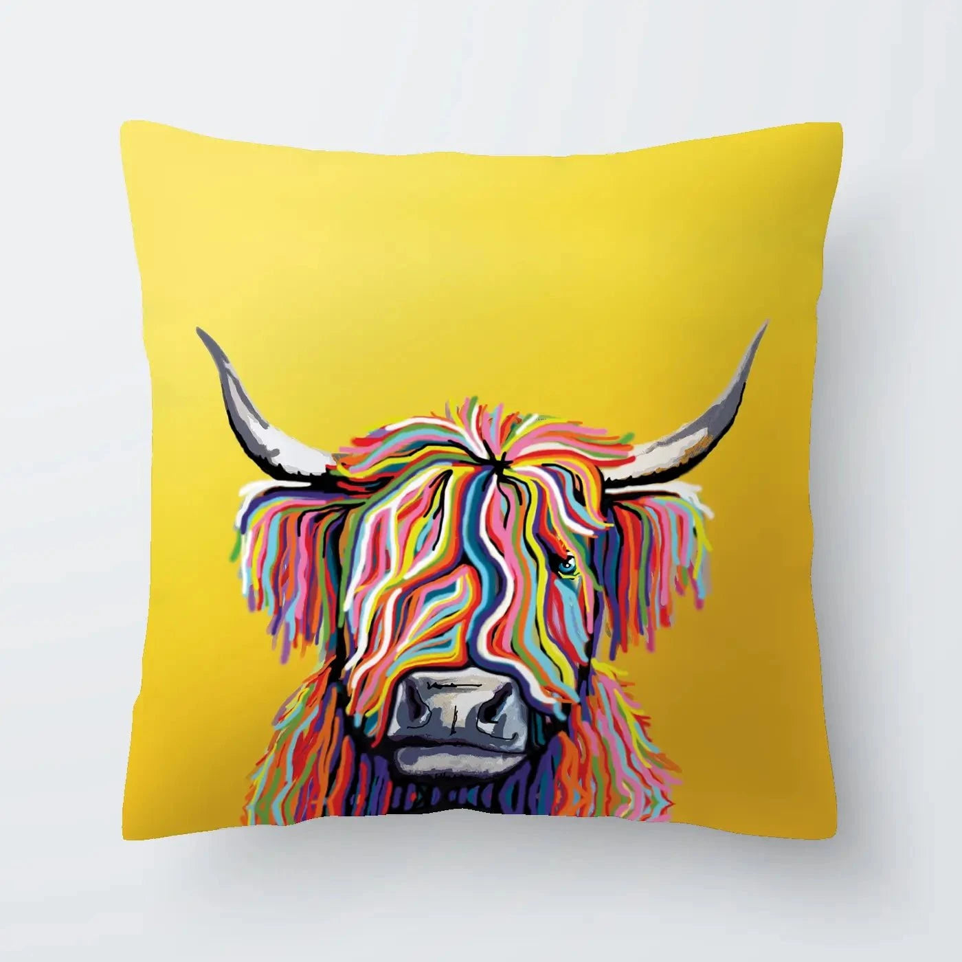 Highland Cow Yellow Cushion Highland Cow Yellow Cushion wall art product Independent