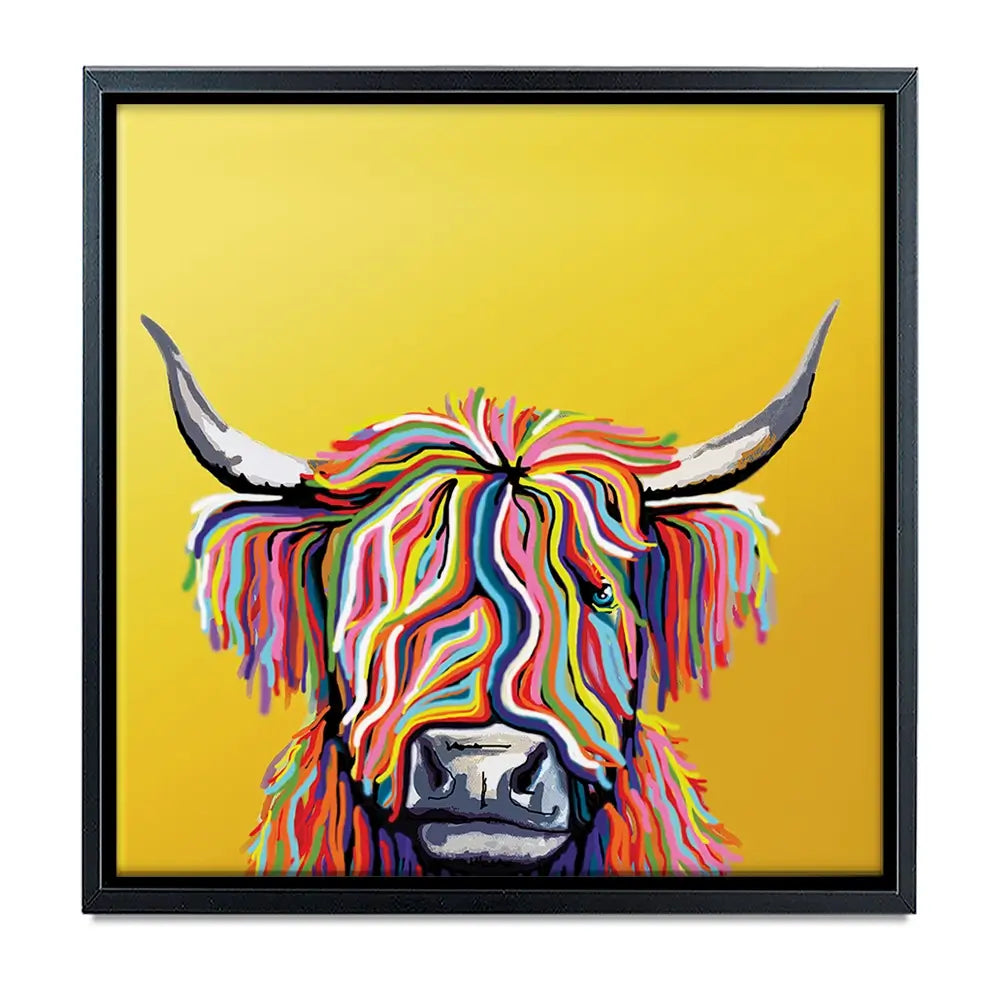 Highland Cow Yellow Oversized Canvas Print Highland Cow Yellow Oversized Canvas Print wall art product Independent