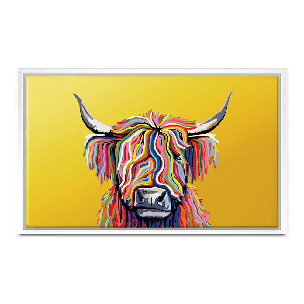 Highland Cow Yellow Oversized Canvas Print Highland Cow Yellow Oversized Canvas Print wall art product Independent