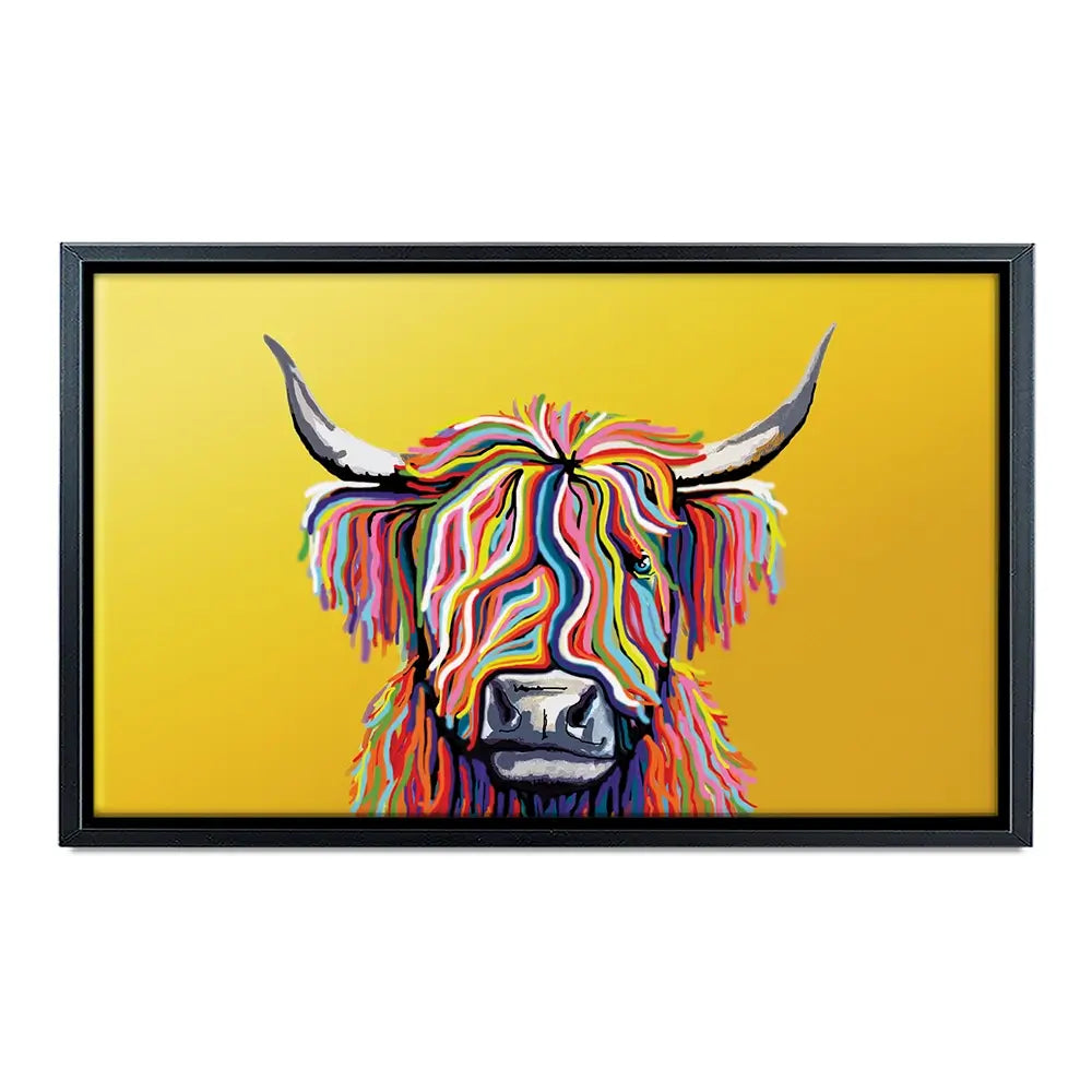 Highland Cow Yellow Oversized Canvas Print Highland Cow Yellow Oversized Canvas Print wall art product Independent