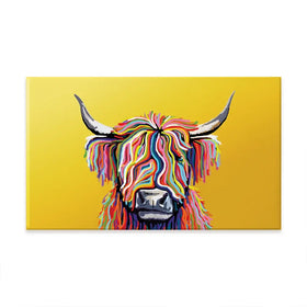 Highland Cow Yellow Oversized Canvas Print Highland Cow Yellow Oversized Canvas Print wall art product Independent