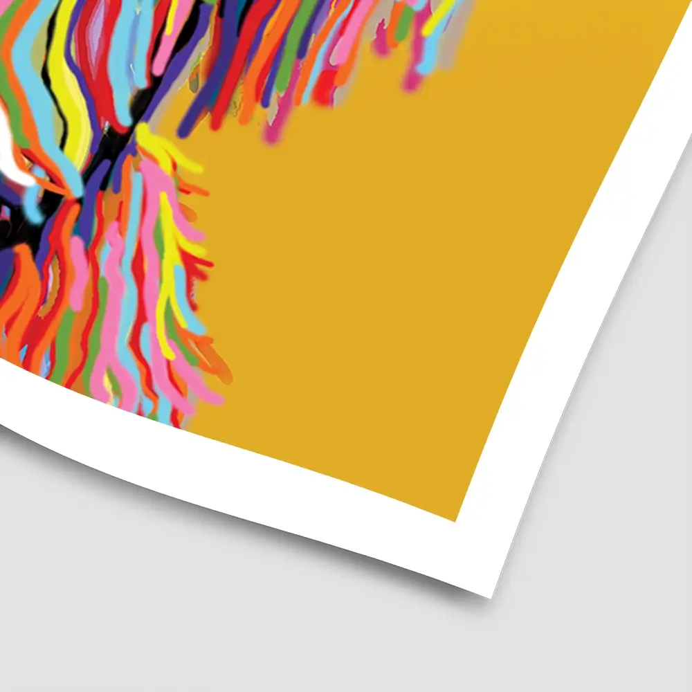 Highland Cow Yellow Square Art Print Highland Cow Yellow Square Art Print wall art product Independent