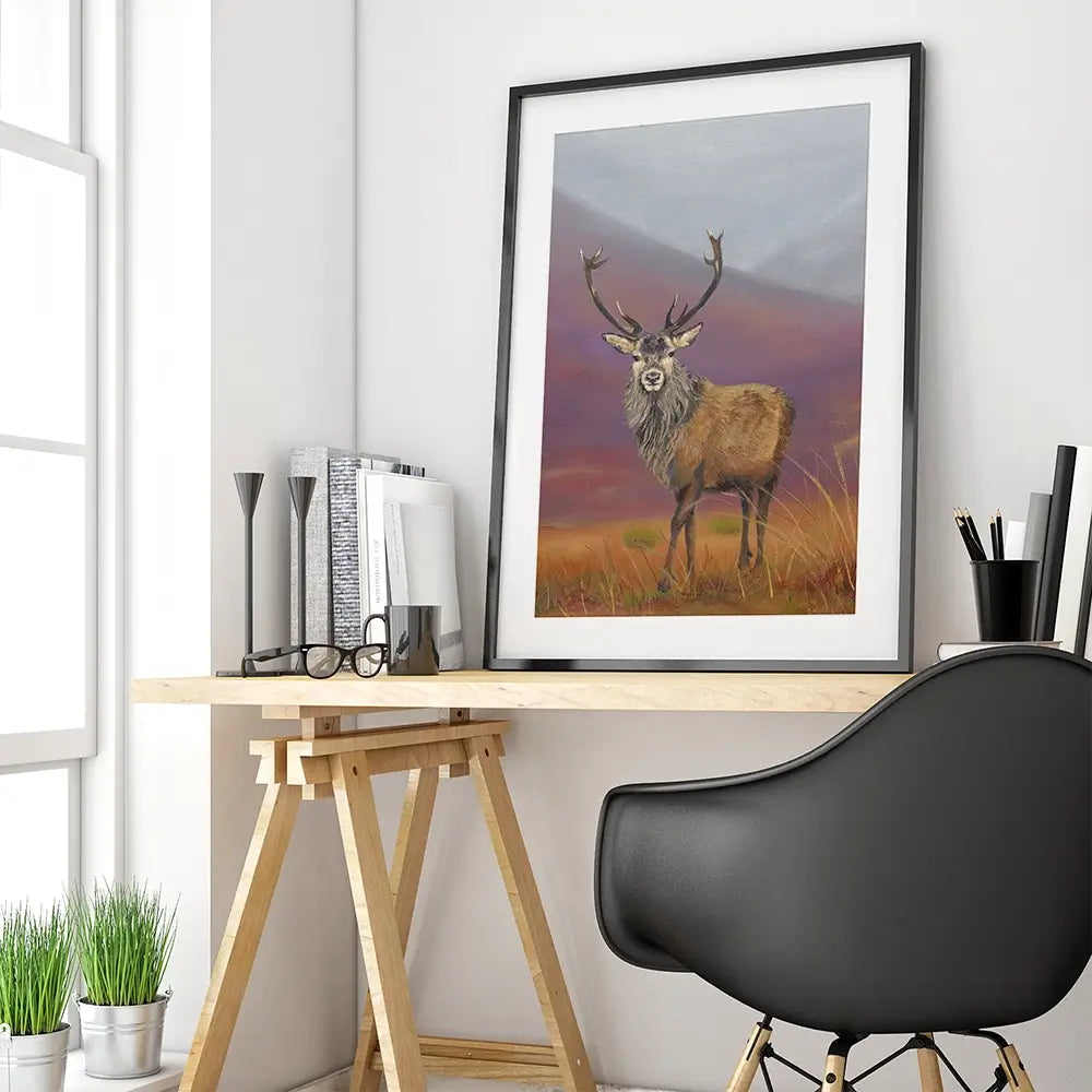Highland Stag Framed Art Print Highland Stag Framed Art Print wall art product Karen Sutton