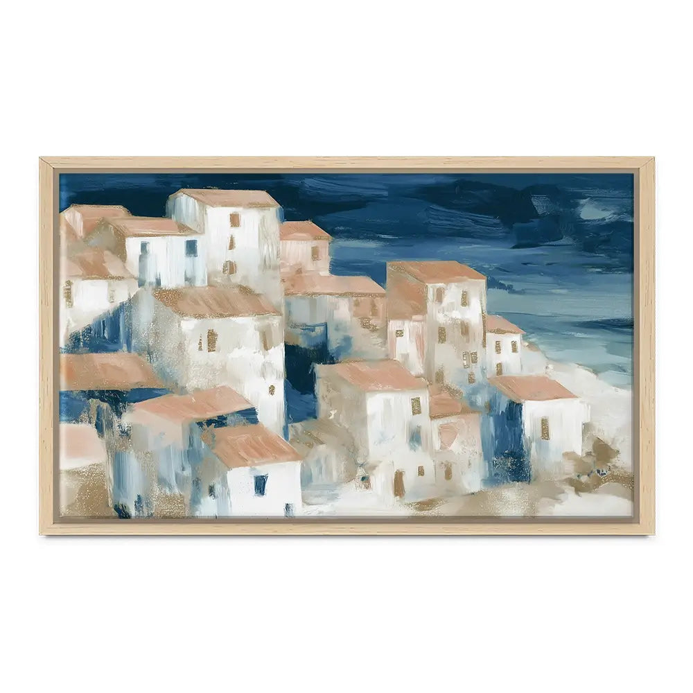 Hillside Village Above The Sea Canvas Print Hillside Village Above The Sea Canvas Print wall art product Chromatic Storm Studio