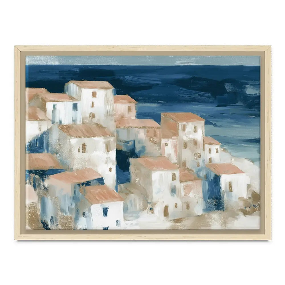 Hillside Village Above The Sea Canvas Print Hillside Village Above The Sea Canvas Print wall art product Chromatic Storm Studio