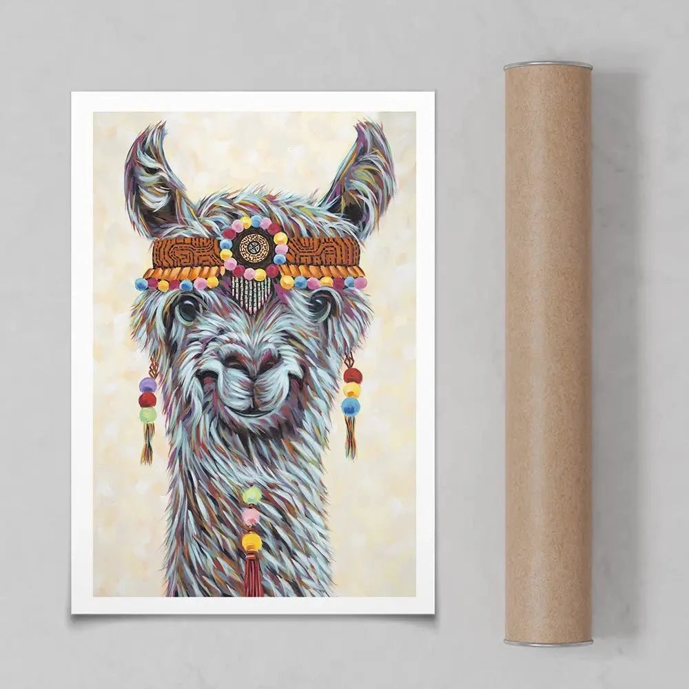 Hippie Llama Art Print Hippie Llama Art Print wall art product Carolee Vitaletti