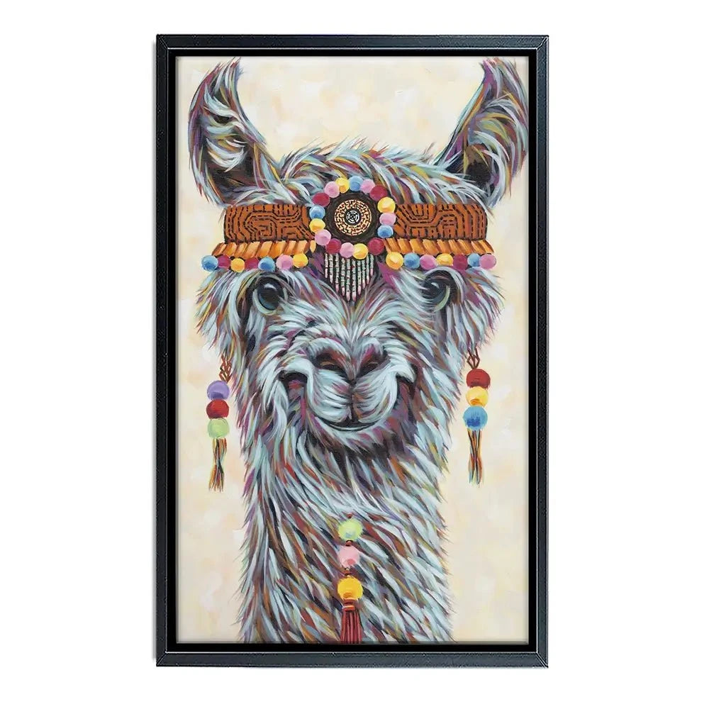 Hippie Llama Canvas Print Hippie Llama Canvas Print wall art product Carolee Vitaletti