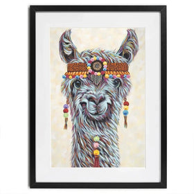 Hippie Llama Framed Art Print Hippie Llama Framed Art Print wall art product Carolee Vitaletti