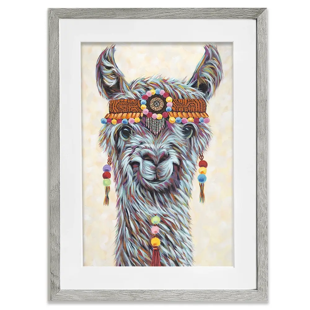 Hippie Llama Framed Art Print Hippie Llama Framed Art Print wall art product Carolee Vitaletti