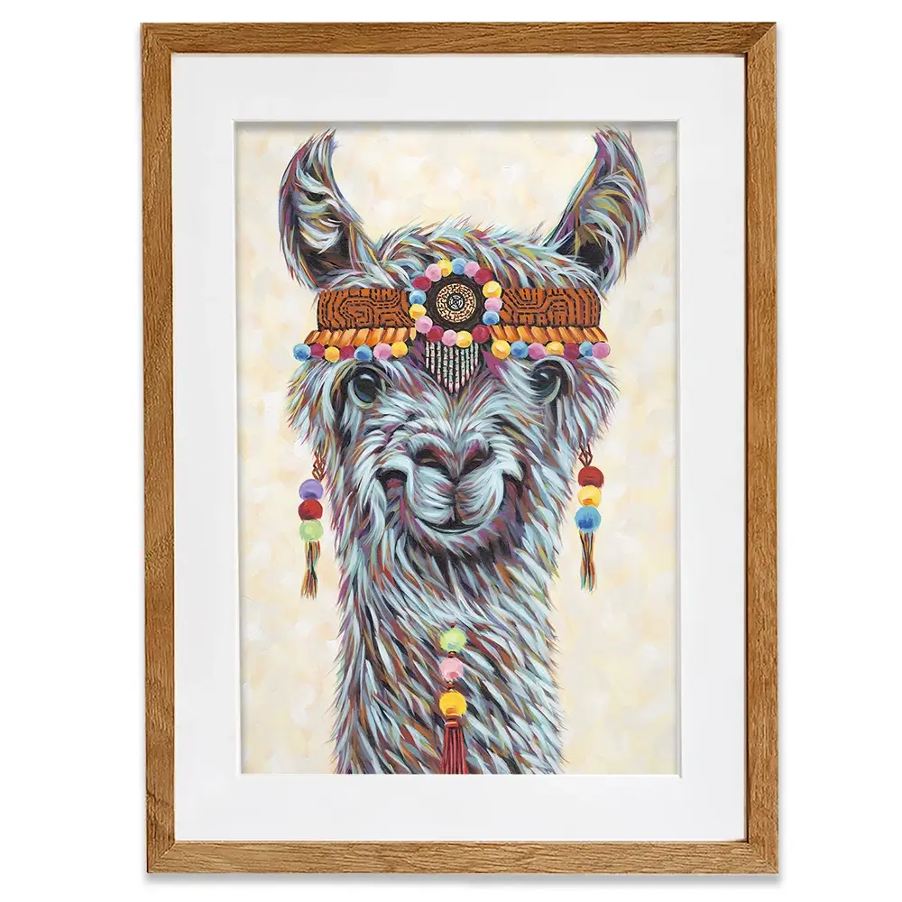 Hippie Llama Framed Art Print Hippie Llama Framed Art Print wall art product Carolee Vitaletti