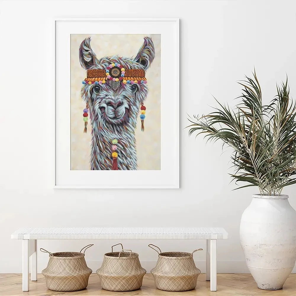 Hippie Llama Framed Art Print Hippie Llama Framed Art Print wall art product Carolee Vitaletti