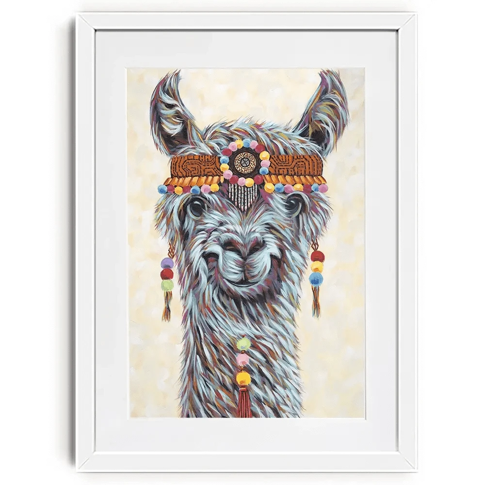 Hippie Llama Framed Art Print Hippie Llama Framed Art Print wall art product Carolee Vitaletti