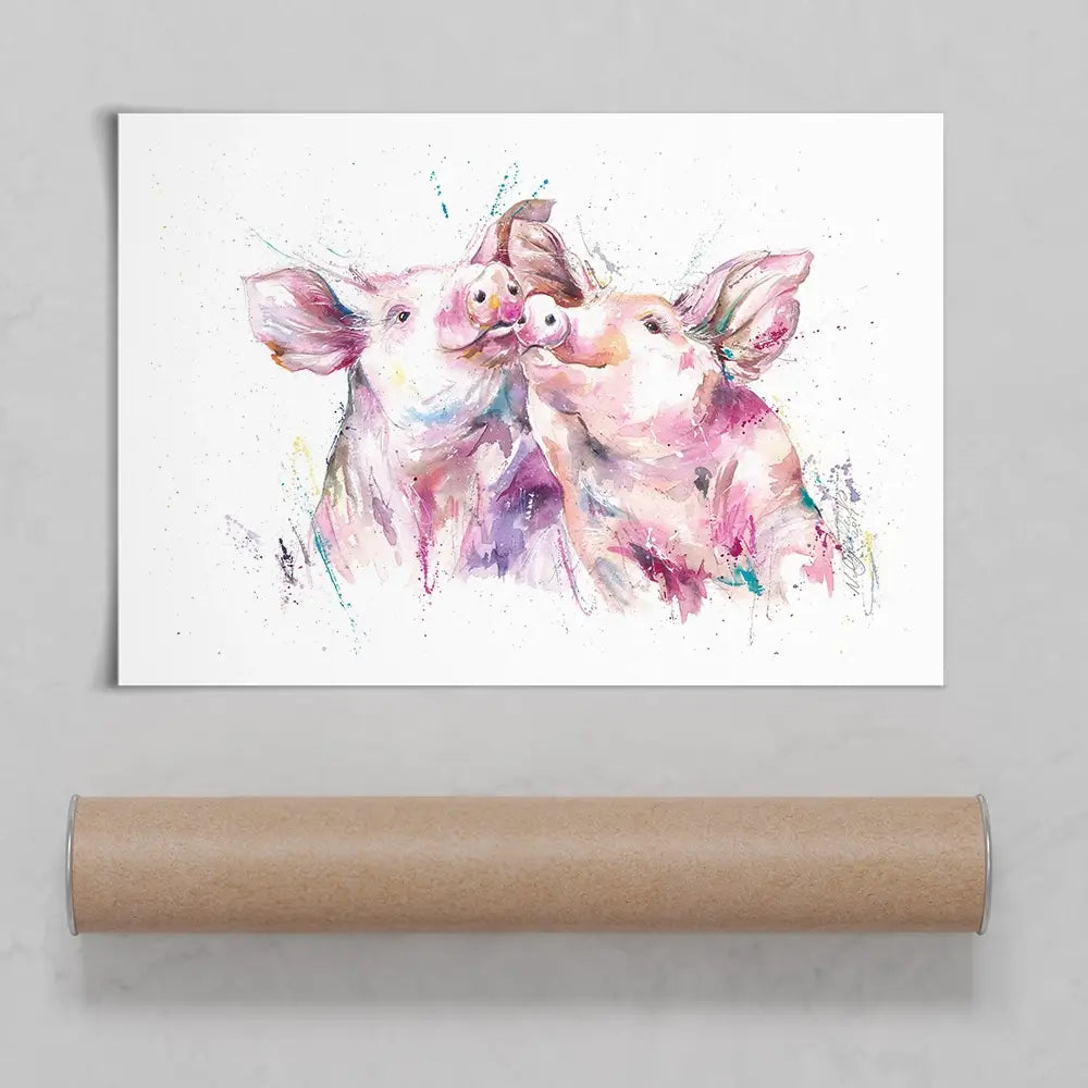Hogs And Kisses Art Print Hogs And Kisses Art Print wall art product Nicola Jane Rowles