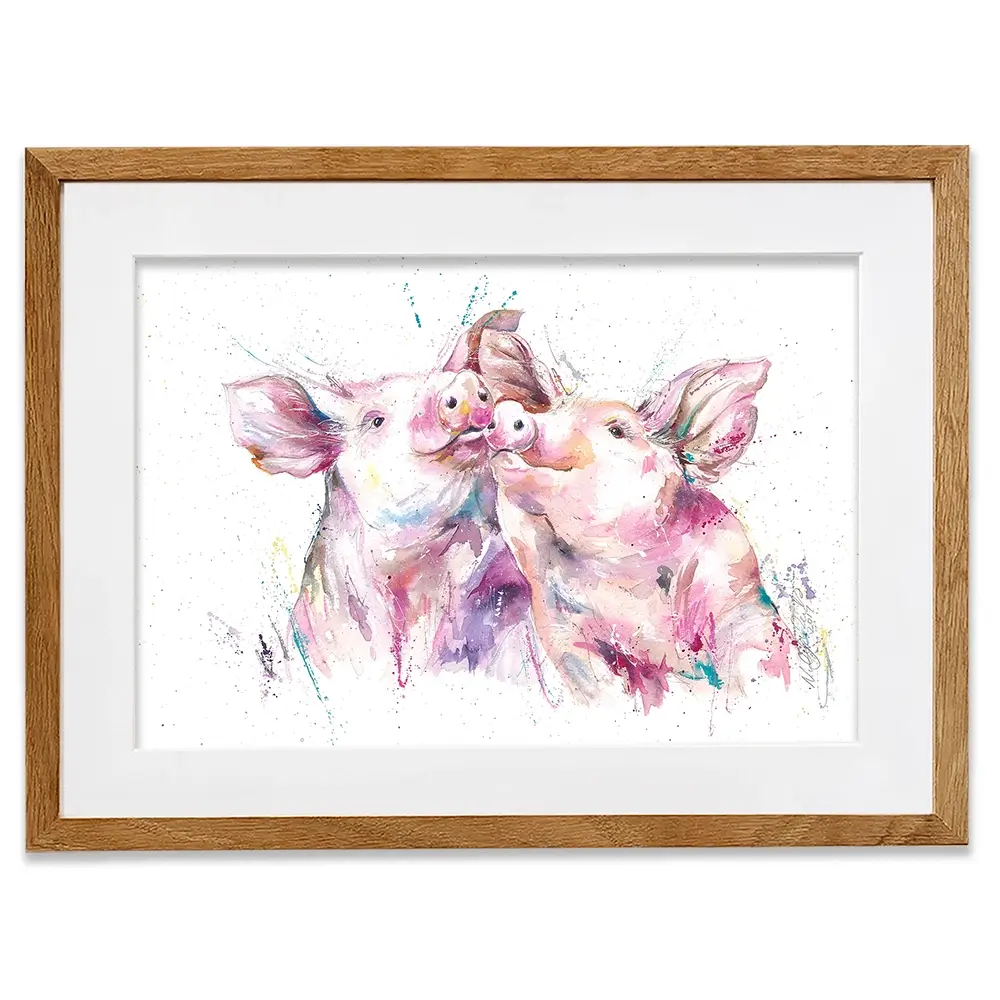 Hogs And Kisses Framed Art Print Hogs And Kisses Framed Art Print wall art product Nicola Jane Rowles