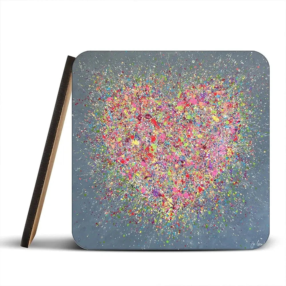 Home Is Where The Heart Is Coaster Set Rainbow Soul Tree Coaster Set | Rainbow Soul Tree Art Coasters wall art product Jo Gough