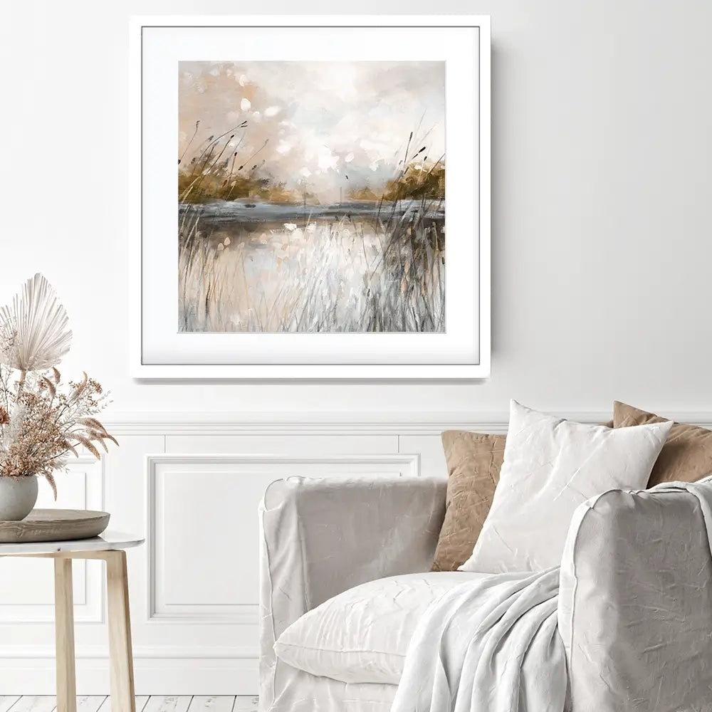 Honeybloom Lake View Square Framed Art Print Honeybloom Lake View Square Framed Art Print wall art product Carol Robinson