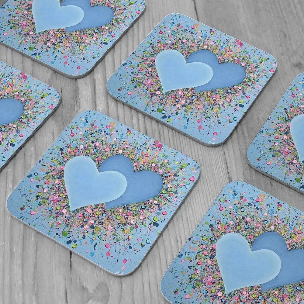 Hope In Our Hearts Coaster Set Rainbow Soul Tree Coaster Set | Rainbow Soul Tree Art Coasters wall art product Jo Gough