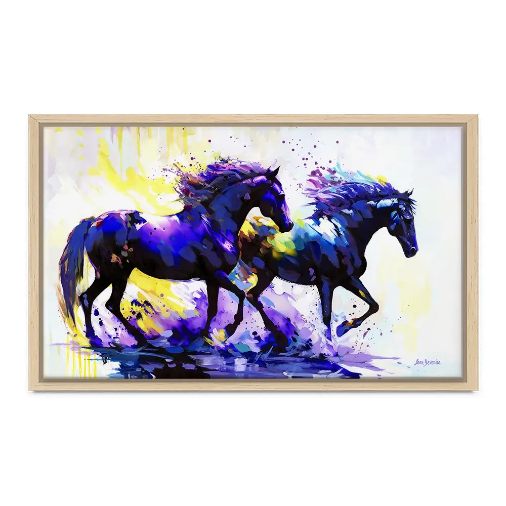 Horses On The Water Trail Canvas Print Horses On The Water Trail Canvas Print wall art product Leon Devenice