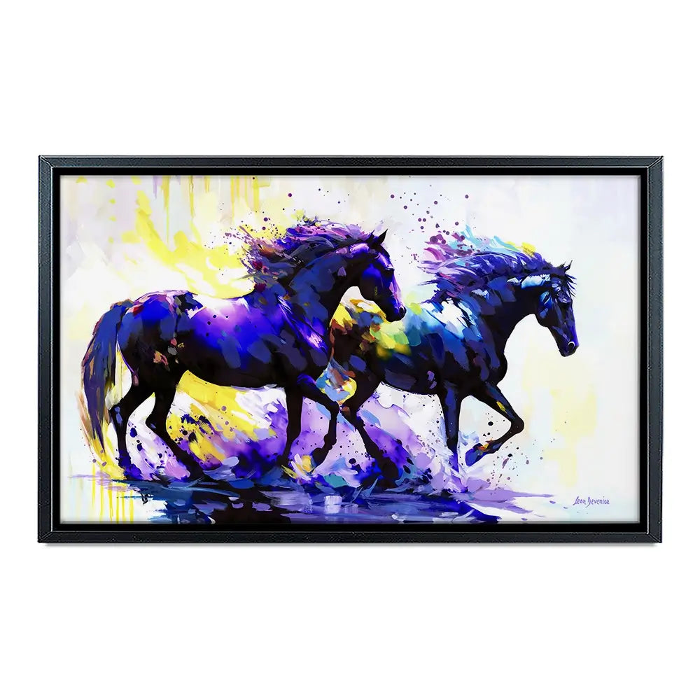 Horses On The Water Trail Canvas Print Horses On The Water Trail Canvas Print wall art product Leon Devenice