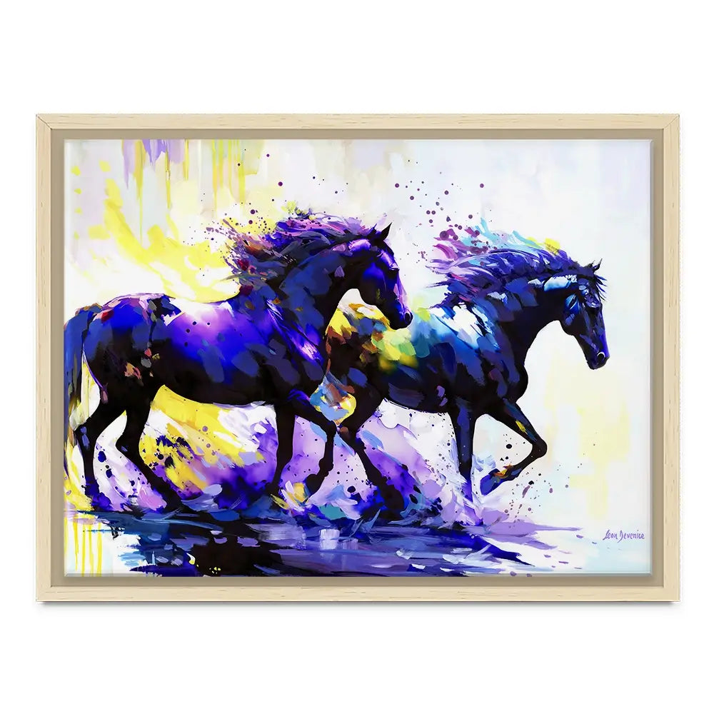 Horses On The Water Trail Canvas Print Horses On The Water Trail Canvas Print wall art product Leon Devenice